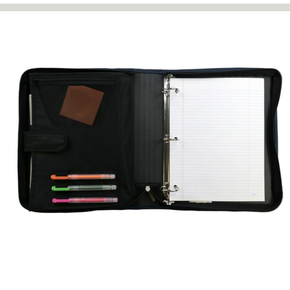 Five Star 1-1/2" Zipper Binder with Pocket - Black New With Tags - Picture 8 of 9